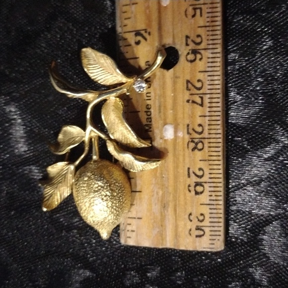 Large Solid 18K Gold Diamond Brooch Pin Signed VINTAGE - Picture 5 of 12